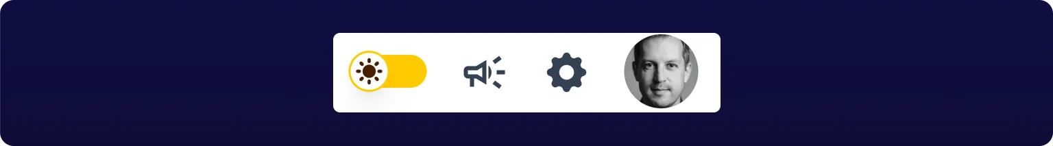 The sun and moon toggle switch in the dashboard header