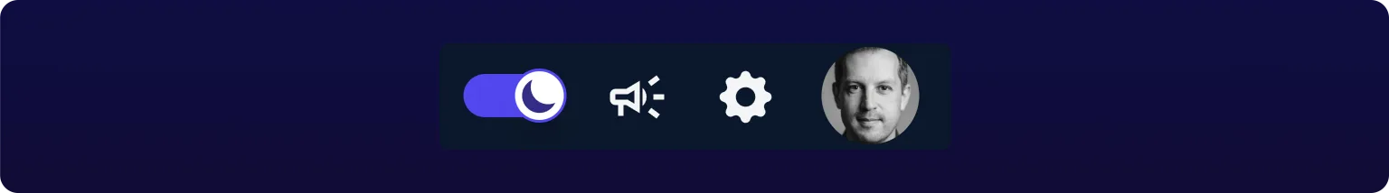 The sun and moon toggle switch in the dashboard header