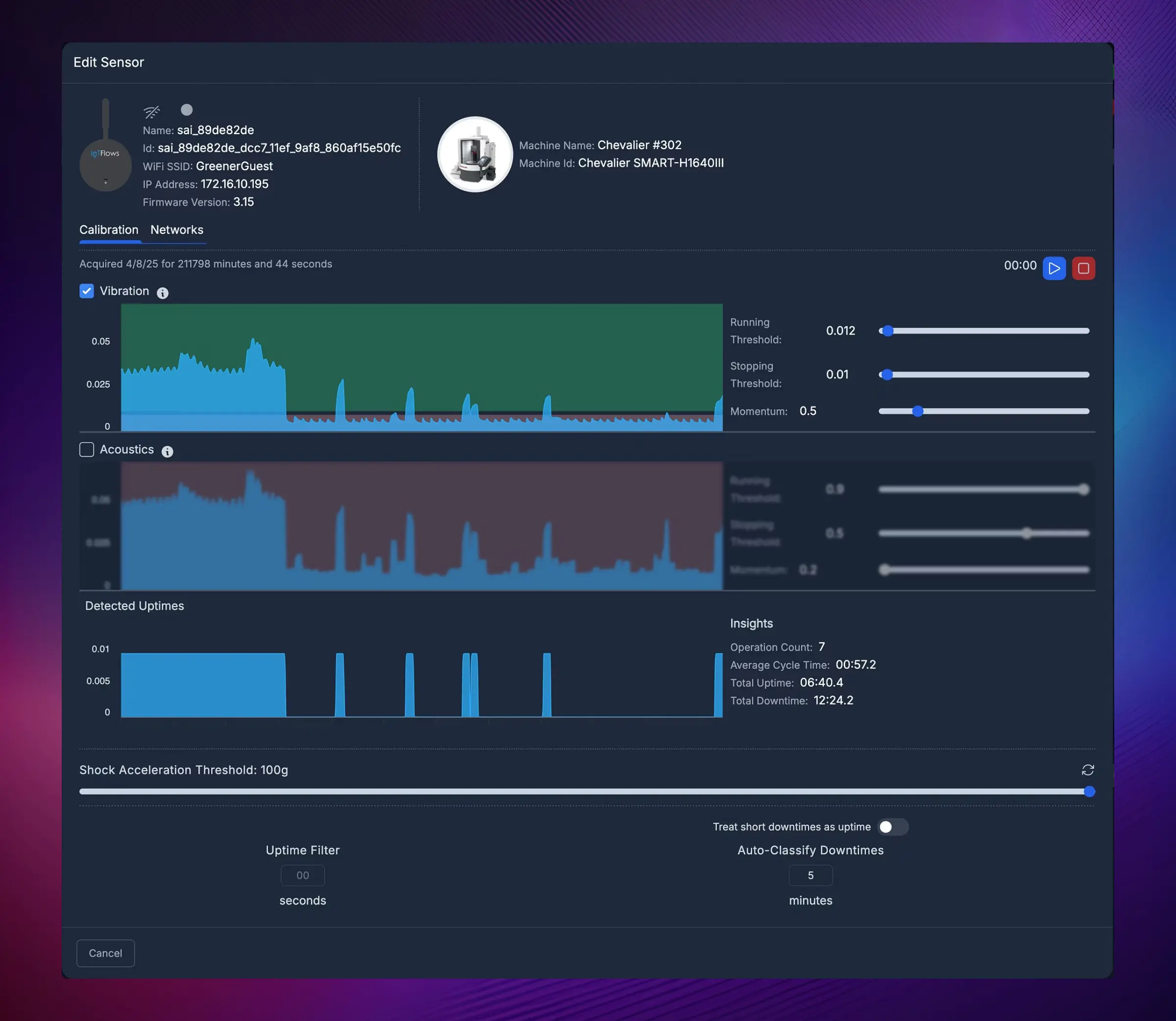 SenseAi Calibration Page